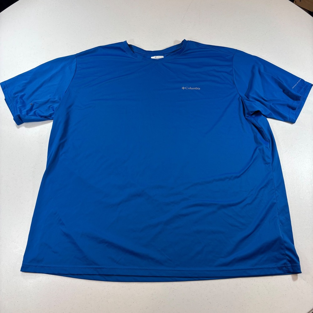 Columbia Mens Omni-Wick Short Sleeve Performance T-Shirt Blue 4XT Tall AT1419